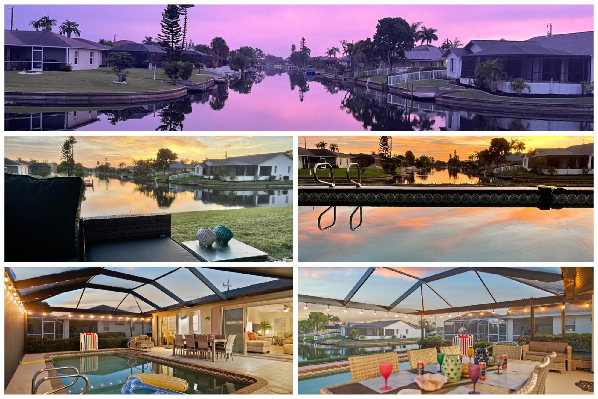 Serenity Waterfront Villa With King Suite, Private Pool, Great Lanai Enclosure And Long Water Views ケープコーラル エクステリア 写真